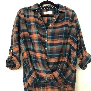 Anthropologie Flannel button-up Top